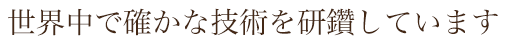 世界中で確かな技術を 研鑽しています。